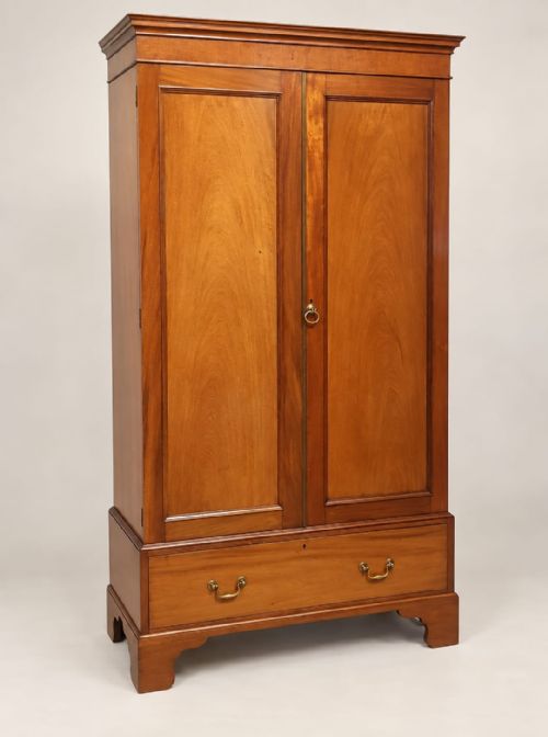 An Edwardian Mahogany Double Wardrobe C1890