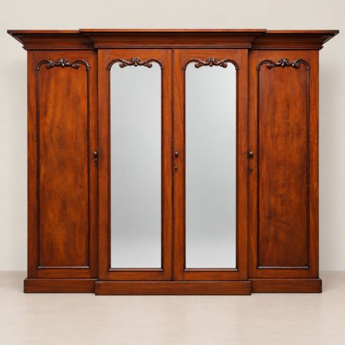 fig 2. A VICTORIAN MAHOGANY 4 DOOR BREAKFRONT WARDROBE C1850