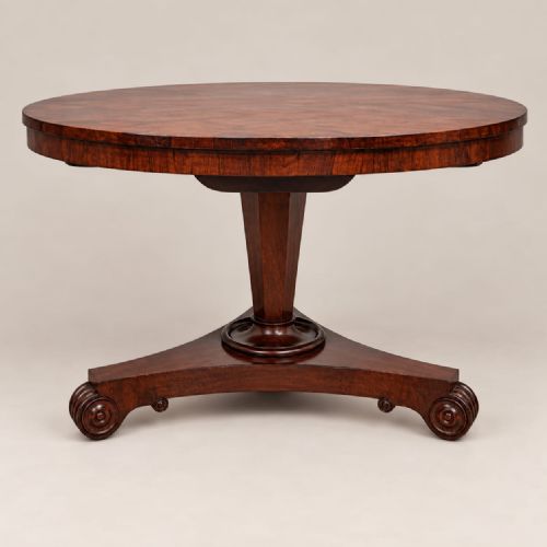 A William 4th Rosewood Round Tip Top Dining Table C1830