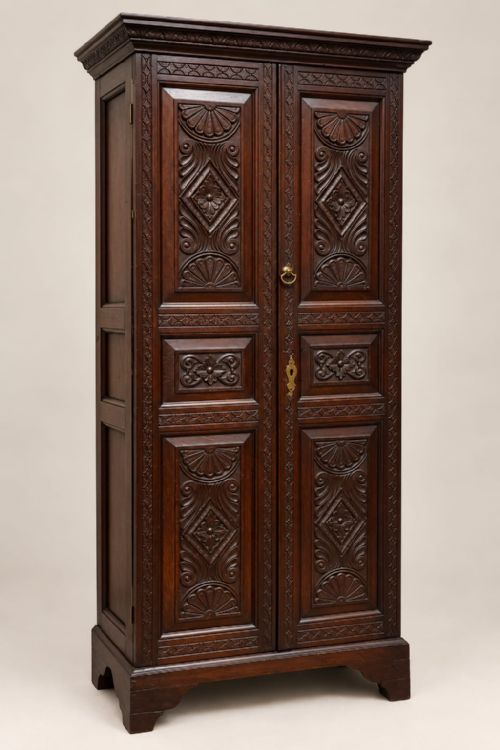 A George 3rd Carved Oak Small Cupboard C1800
