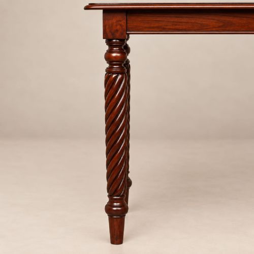 fig 1. A late Victorian mahogany console table featuring a rectangular top with a moulded edge and four barley twist turned legs.
