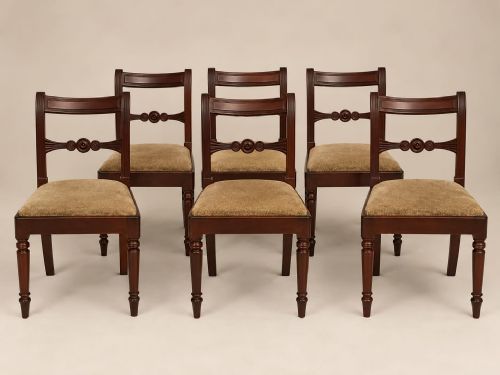 A SET OF SIX GEORGE 3rd MAHOGANY DINING CHAIRS C1800