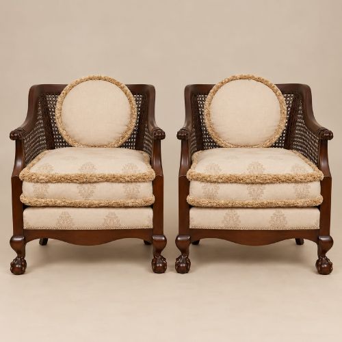 A Pair of Mahogany Bergere Tub Chairs C1920