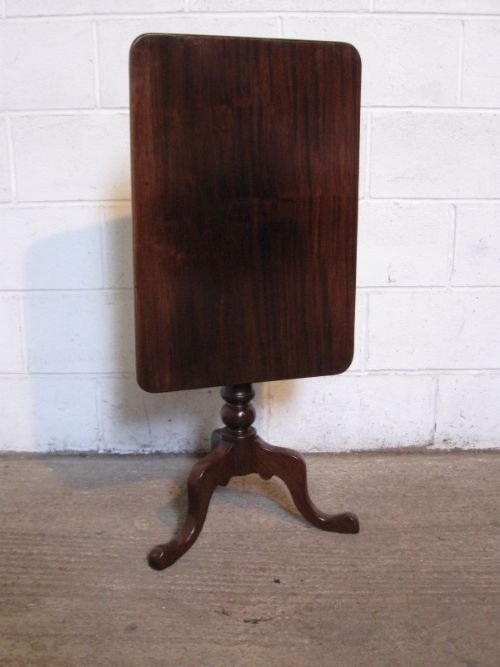 Antique Victorian Mahogany Tilt Top Rectangular Table C1860