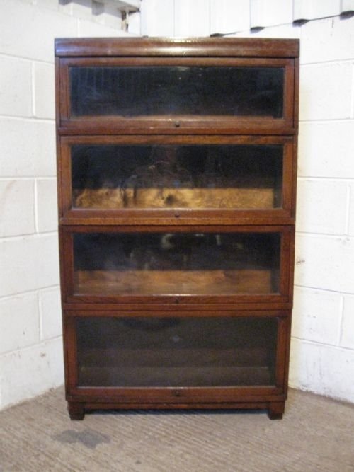 Antique Globe Wernicke Oak Sectional Bookcase