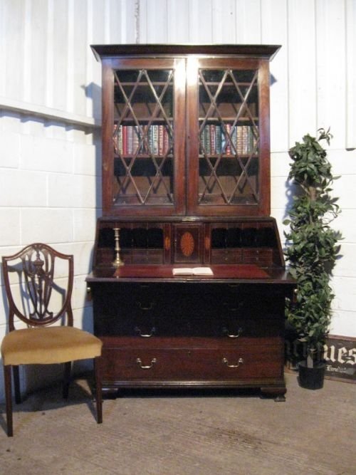 Antique Georgian Mahogany Bureau Bookcase C1780