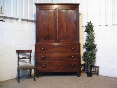 Superb William 1v Mahogany Linen Press on Chest C1820