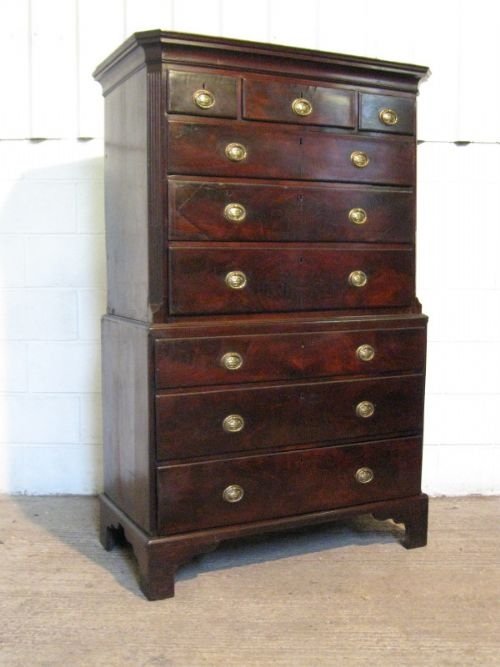 Lovely Antique Georgian Mahogany Chest on Chest C1780