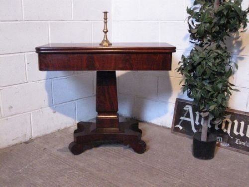Antique Early Victorian Mahogany Fold Over Games Tea Table C1840