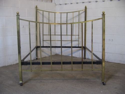 Antique Victorian Arts & Crafts Brass Double Bedstead