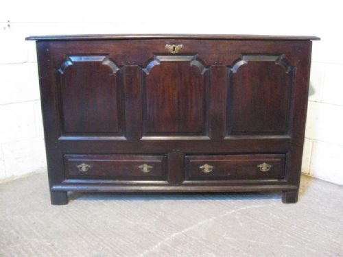 George 1st Country Oak Coffer Mule Chest C1720