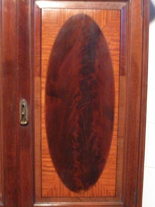 fig 1. LOVELY EDWARDIAN INLAID MAHOGANY WARDROBE COMPACTUM ARMOIRE C1900