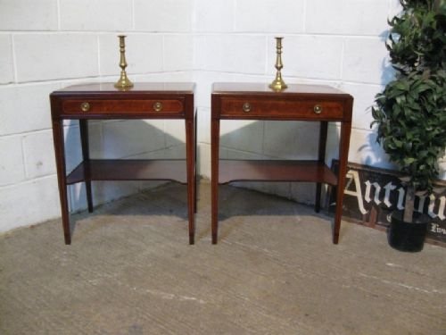 Superb Pair Antique Edwardian Sheraton Lamp or Bedside Tables C1900