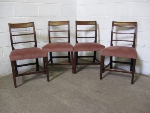 Antique Set Four Regency Mahogany Dining Chairs C1800