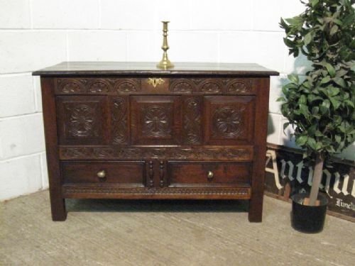 Superb Antique Georgian Country Oak Mule Chest C1780