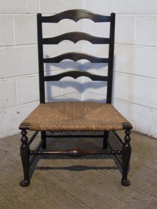 Antique Georgian Country Oak Ladder Back Nursing Chair C1780