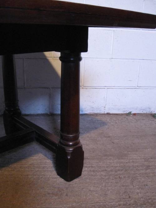 fig 1. ANTIQUE EDWARDIAN SOLID COUNTRY OAK REFECTORY DINING TABLE SEATS 10 PEOPLE C1900