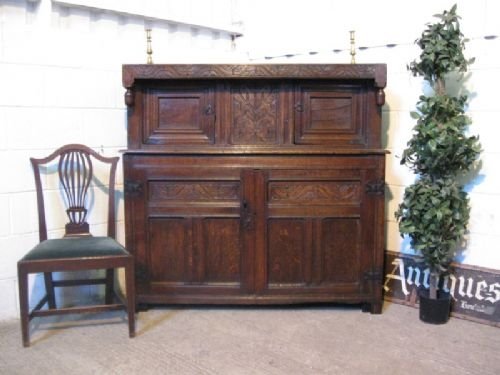 George 1st Original Solid Oak Court Cupboard C1720
