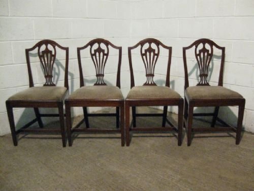 Su[erb Set Four Antique Georgian Mahogany Side or Dining Chairs C1780