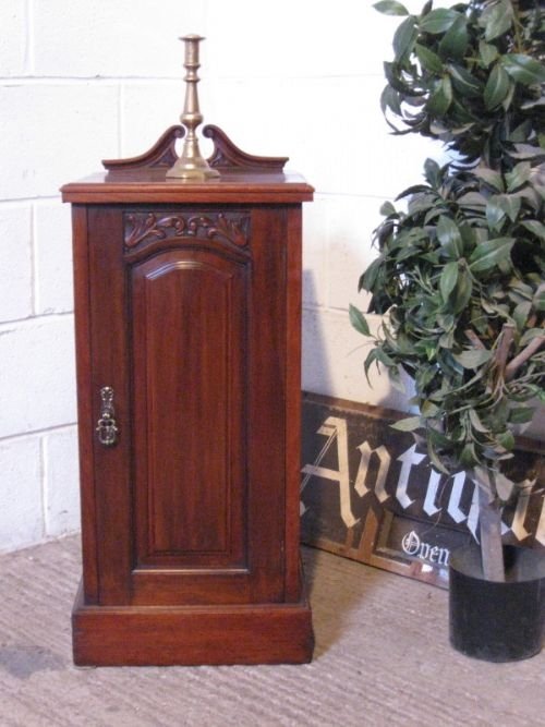 Antique Art Nouveau Mahogany Bedside Cabinet Pot Cupboard C1890