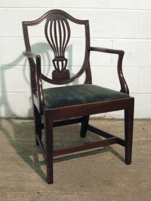 Superb Antique Georgian Mahogany Side Desk Elbow Chair C1780