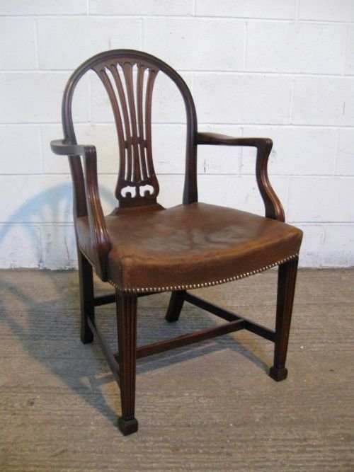 Georgian Mahogany Library Desk Chair C1780