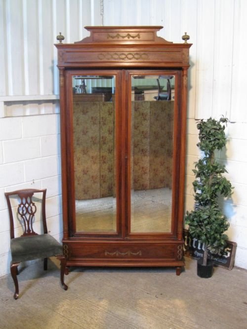 Gorgeous French Antique Mahogany & Ormolu Mounted Armoire Linen Press