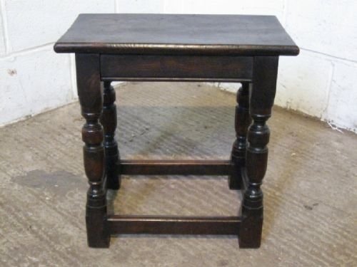 Antique Early Victorian Country Oak Joint Stool C1840