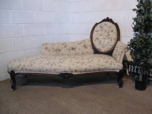 Antique French Louis Carved Mahogany Chaise Longue Sofa / Day Bed C1860