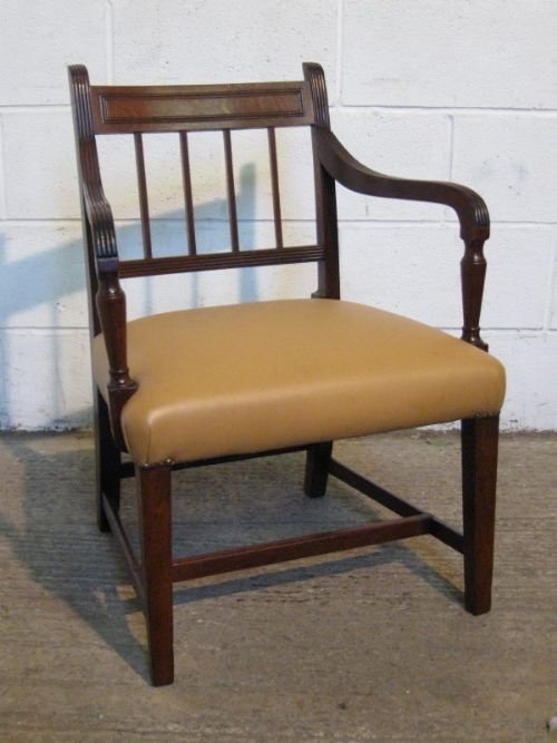 Lovely Regency Mahogany Side Library Desk Chair C1800