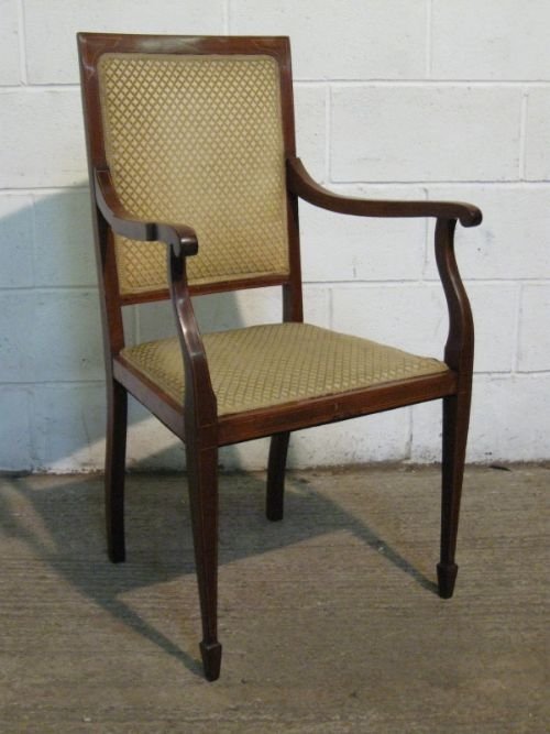 Lovely Edwardian Sheraton Mahogany Hall Library Chair C1900