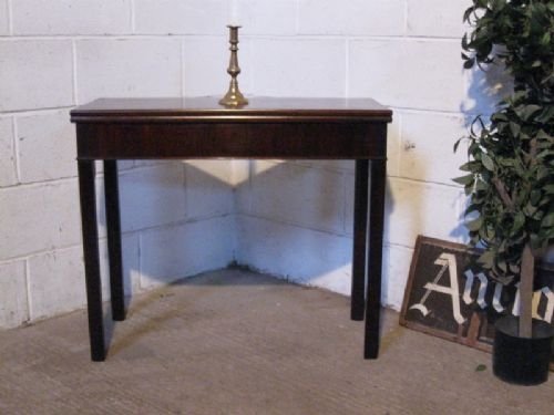 Antique Georgian Mahogany Fold Over Tea Table C1780