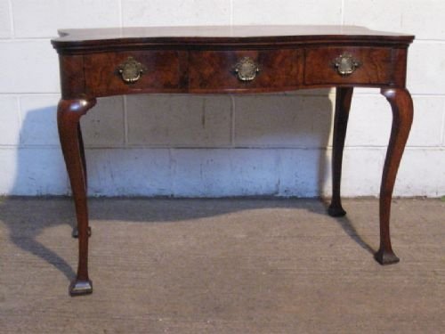 Gorgeous Victorian Walnut Serpentine Low Boy Writing Desk Side Table C1860