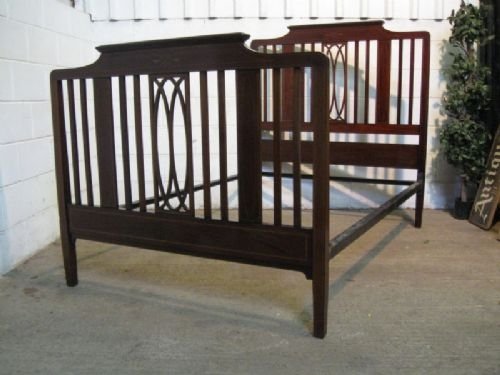 Antique Edwardian Quality Mahogany Double Bed Stead C1900