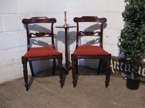 Lovely Pair Antique William 1v Rosewood Side Chairs C1820