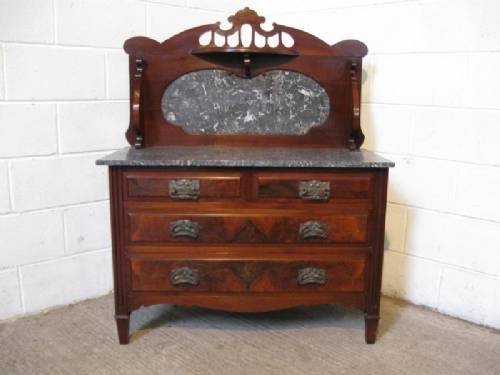 Quality Antique Art Nouveau Mahogany Washstand Dresser C1890