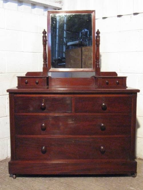 fig 1. ANTIQUE VICTORIAN MAHOGANY MATCHING DRESSING TABLE CHEST AND WASHSTAND SIDEBOARD C1880
