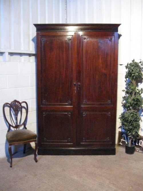 Antique Regency Mahogany Wardrobe Armoire C1800