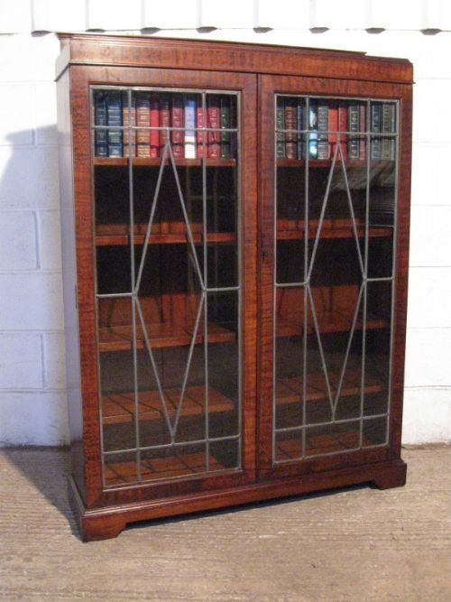 Antique Edwardian Mahogany Glazed Bookcase C1900