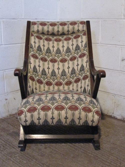 Antique Victorian Oak Rocking Chair Arts & Crafts C1890
