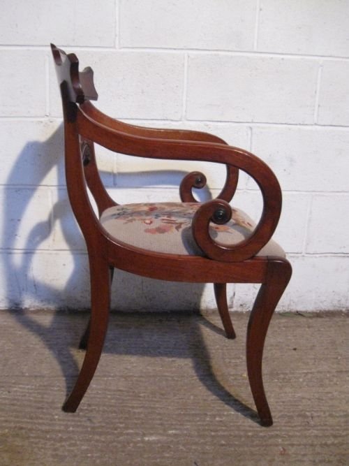 Antique Regency Mahogany Elbow Desk Chair  C1800