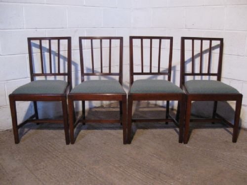 Superb Set Four Georgian Mahogany Joined Dining Chairs C1780
