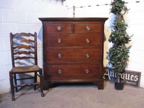 Antique George 111 Solid Oak Chest of Drawers C1780