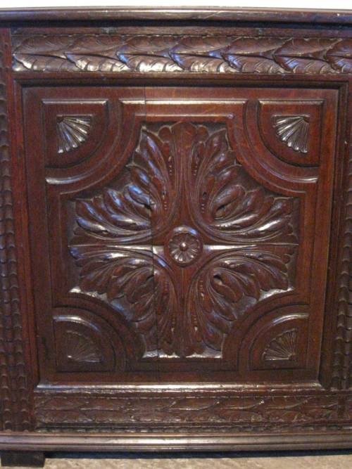 fig 1. ANTIQUE EARLY GEORGIAN CARVED COUNTRY OAK COFFER C1760