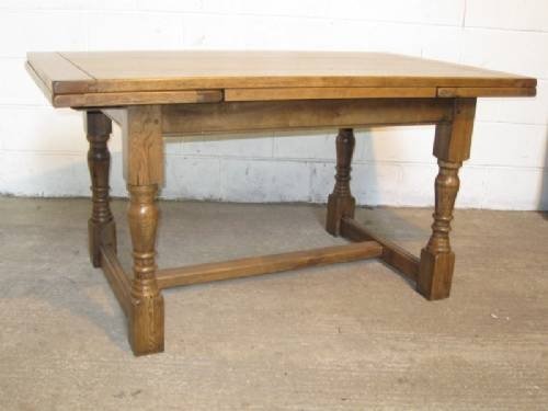 fig 1. SOLID OAK JACOBEAN STYLE 10 SEAT EXTENDING DINING TABLE & CHAIRS