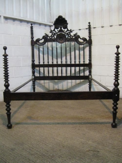 Superb Antique Victorian Gothic Crvd Mahogany Double Bedstead C1860 Wdb140/e3.8