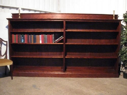 Large Edwardian Mahogany Double Bookcase C1900
