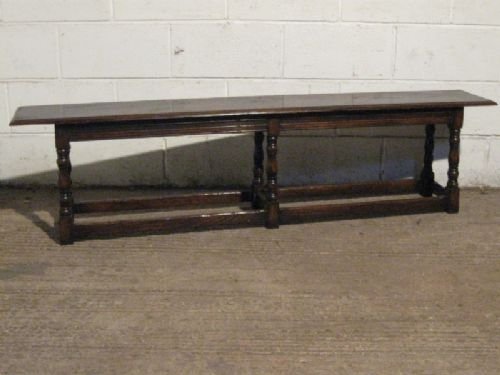 Antique Victorian Solid Oak Joint Bench Stool C1860