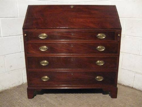 fig 1. SUPERB ANTIQUE GEORGIAN MAHOGANY BUREAU DESK C1780