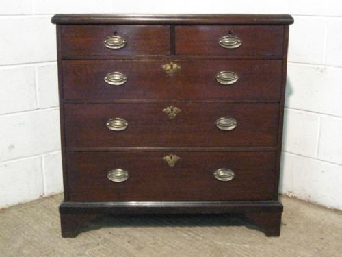 Antique Georgian Country Oak Small Chest of Drawers C1780